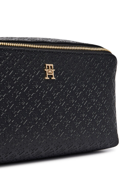 Tommy Hilfiger Kozmetická taštička Tommy Hilfiger Th Icon Double Washbag Mono AW0AW18930 Čierna