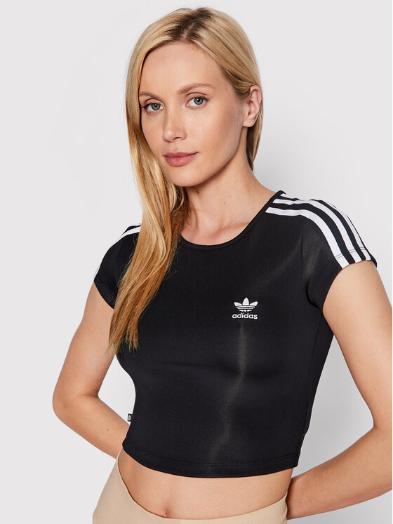 adidas adidas Футболка adicolor Classics 3-Stripes HM4710 Чорний Slim Fit