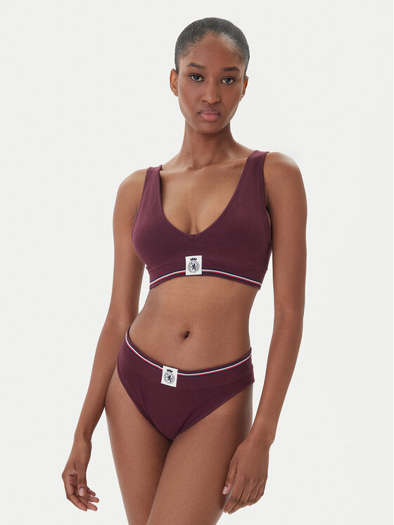 Tommy Hilfiger Tommy Hilfiger Top de sujetador UW0UW06062 Guinda/burdeos