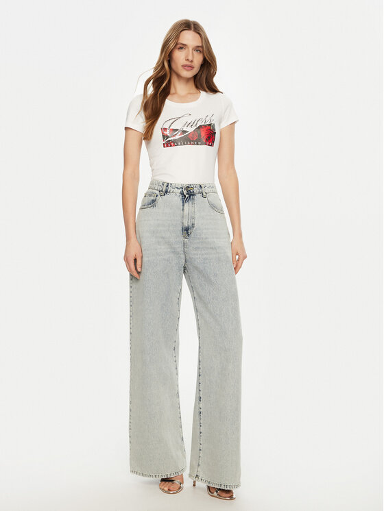 Guess Guess Футболка W5RI03 J1314 Білий Regular Fit
