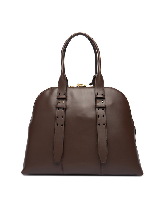 PINKO Kabelka PINKO Bowling Bag Medium AI 25-26 PLTT 105172 A0QO Hnědá