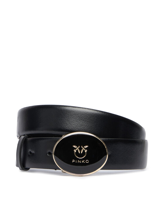 PINKO Ремінь PINKO Round Enamel H2,8 Belt 20252 PLT01 105478.A2QL Чорний