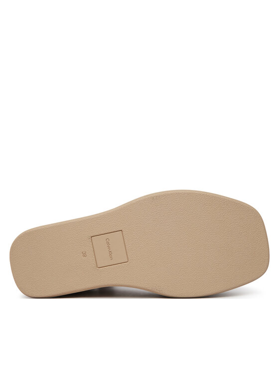 Calvin Klein Сандали Calvin Klein Wedge 70 Sndl Webbing Lth HW0HW02882 Бежов