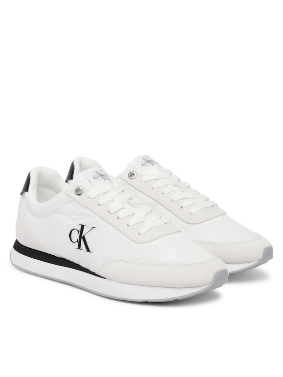 Calvin Klein Сникърси Calvin Klein Retro Runner Ess Mix Mat Wmn YW0YW01990 Бял