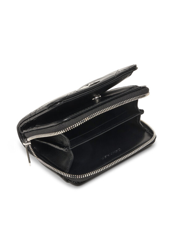 Calvin Klein Peňaženka Calvin Klein Quilted Flap Zip Around LV04F1124G Čierna