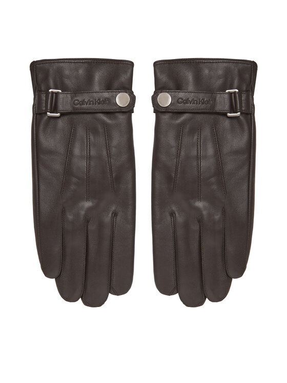 Calvin Klein Vīriešu cimdi Calvin Klein Logo Strap LV04D8035G Brūns