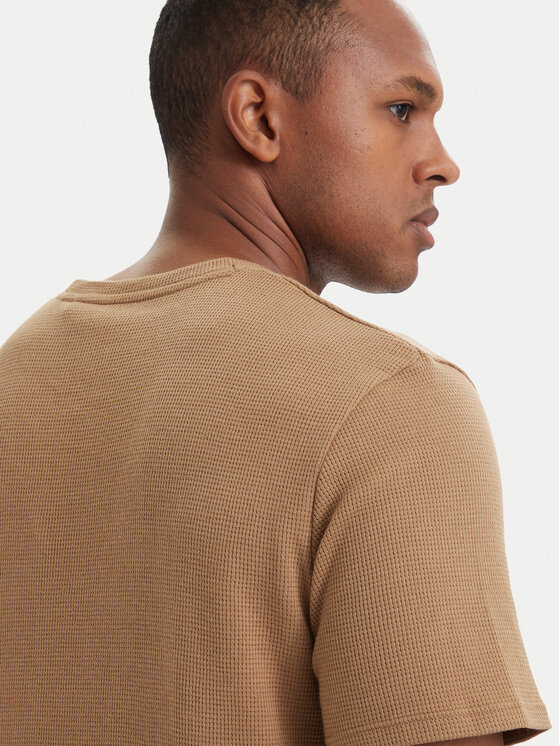 BOSS BOSS Camiseta Waffle 50535891 Beis Regular Fit