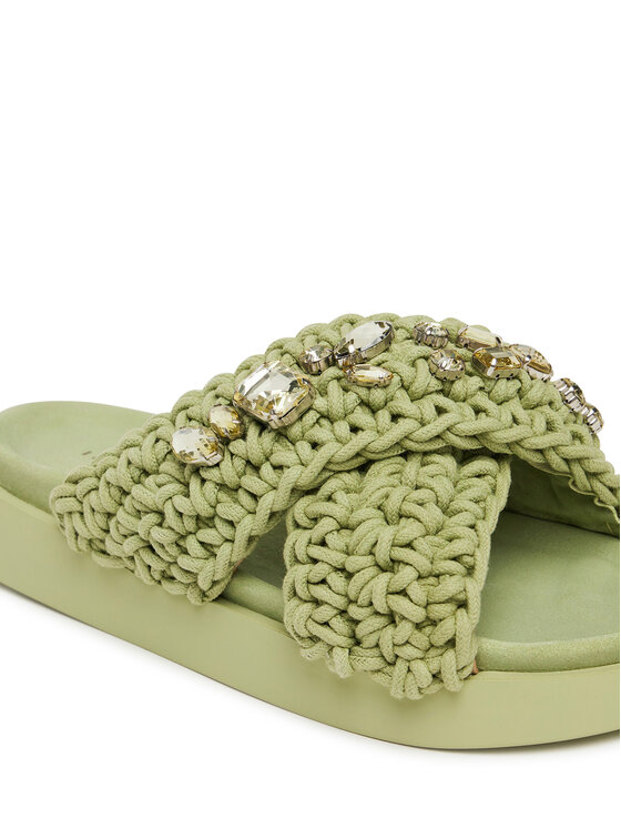 Inuikii Шльопанці Inuikii Woven Stones 70104-106 Зелений