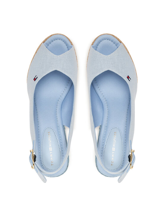 Tommy Hilfiger Espadrilės Tommy Hilfiger Flag High Wedge Espad Slingback FW0FW09343 Žydra