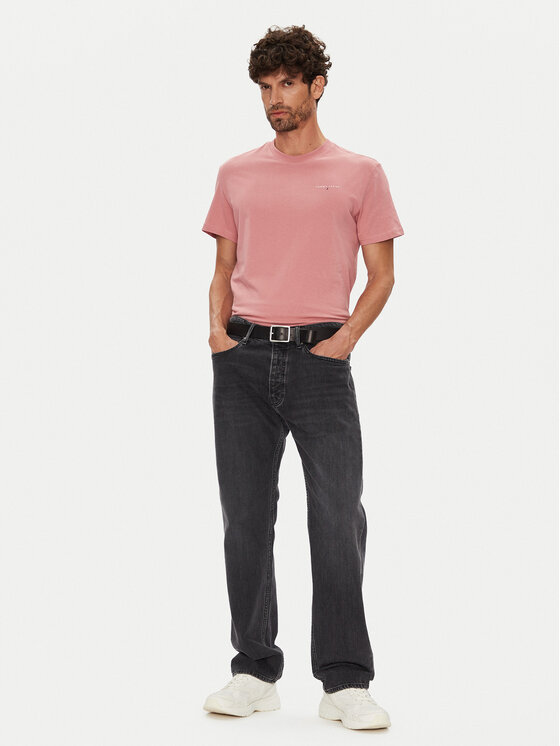 Tommy Jeans Tommy Jeans Póló Linear Chest DM0DM21780 Rózsaszín Slim Fit