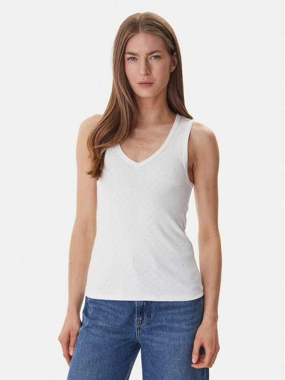 DKNY DKNY Top DJ6T1730 Blanco Slim Fit
