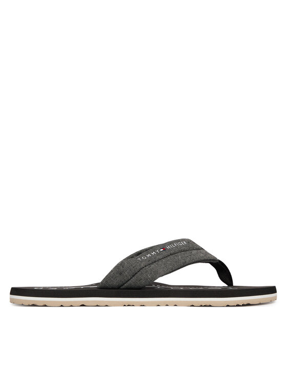 Tommy Hilfiger Čības uz pirksta Tommy Hilfiger Hilfiger Chambray Beach Sandal FM0FM05751 Pelēks