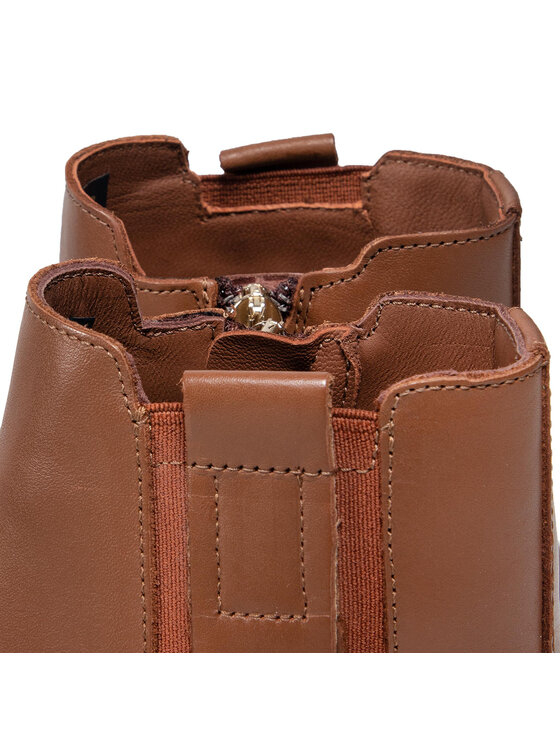 Tommy Hilfiger Polokozačky Tommy Hilfiger Th Hardware Leather Boot FW0FW05996 Hnědá