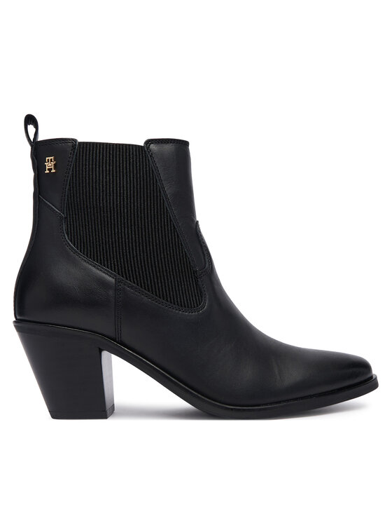 Tommy Hilfiger Botines Tommy Hilfiger Leather Western Chelsea Boot FW0FW09582 Negro