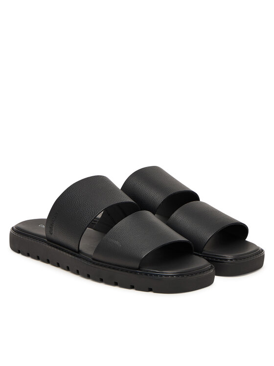 Calvin Klein Klapki Calvin Klein Sq Molded Sandal Db Lth HM0HM02234 Czarny