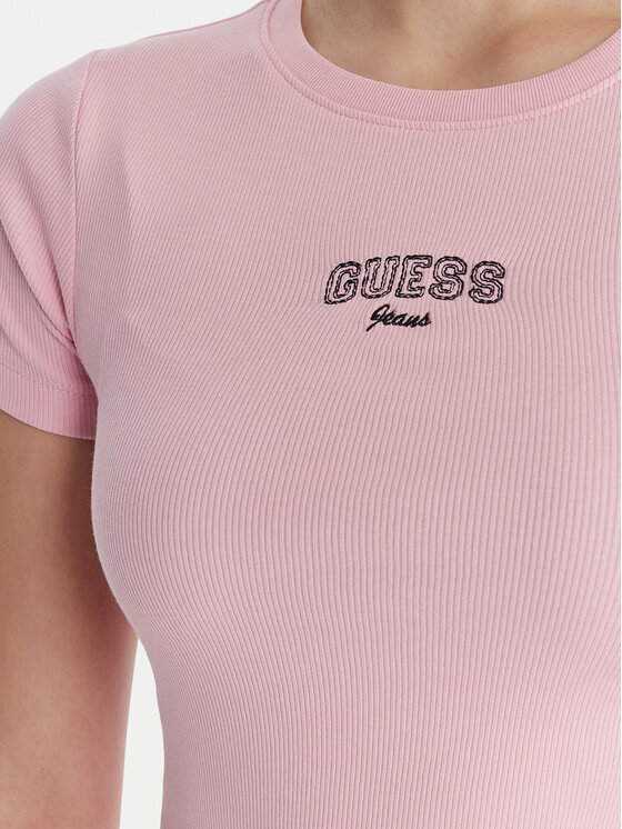 Guess Jeans Guess Jeans Camiseta W6RP21 KA0H1 Rosa Slim Fit