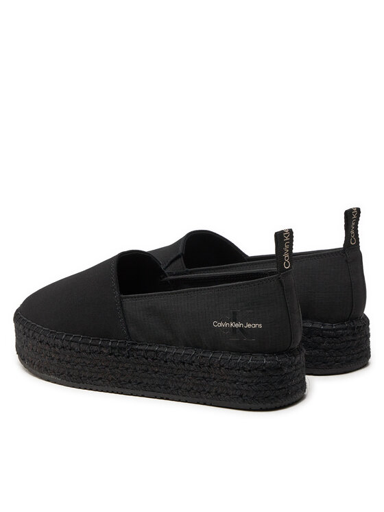 Calvin Klein Jeans Espadrilky Calvin Klein Jeans Platform Espadrille Mix Ml Mtl YW0YW01622 Čierna