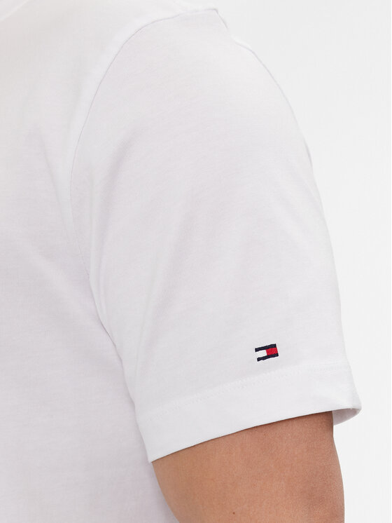 Tommy Hilfiger Tommy Hilfiger Póló Script Logo Tee MW0MW33691 Fehér Regular Fit