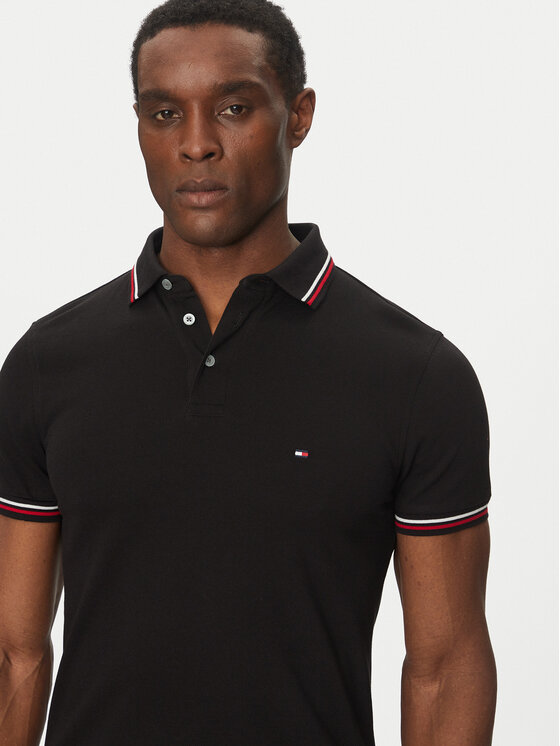 Tommy Hilfiger Tommy Hilfiger Polo Tipped MW0MW37346 Crna Slim Fit