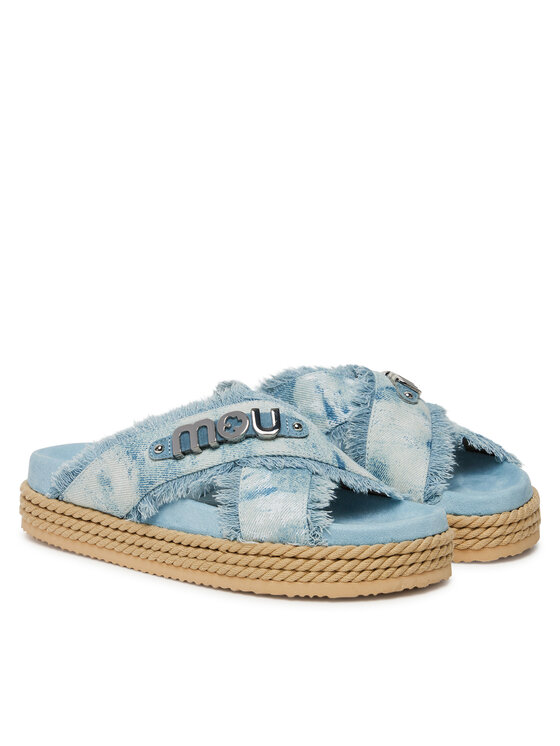 Mou Klapki Mou Criss-cross MU.SW451010K Niebieski