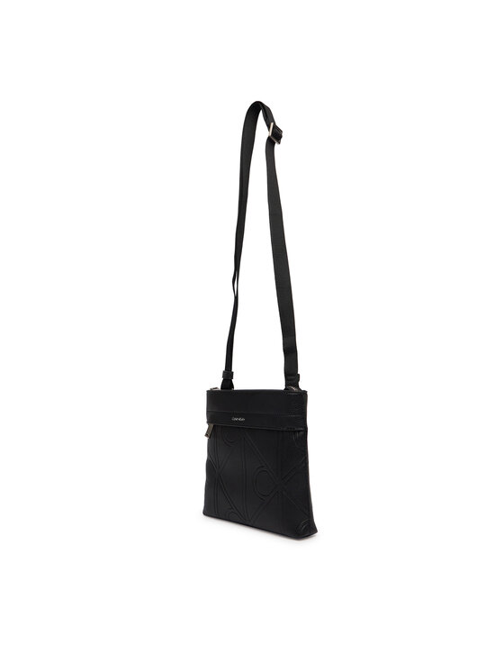Calvin Klein Somiņa Calvin Klein Emblem Emboss Slim Flatpack LV04D3370G Melns