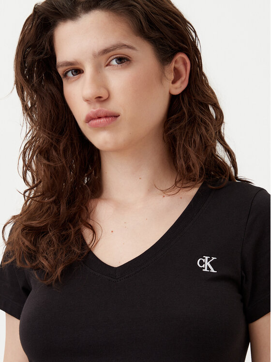 Calvin Klein Jeans Calvin Klein Jeans Majica Rood J20J213716 Črna Regular Fit