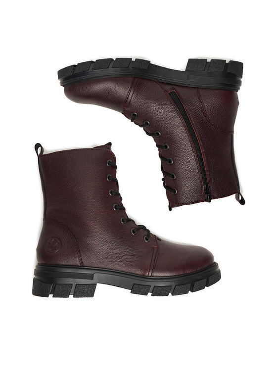Rieker Botines planos Rieker CEO-Z9116-35 Guinda/burdeos