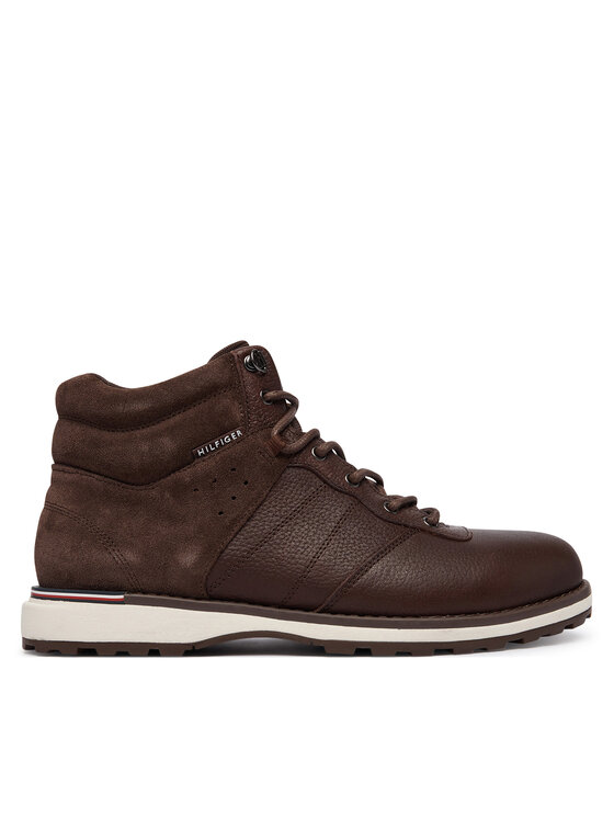 Tommy Hilfiger Trzewiki Tommy Hilfiger Corporate Outdoor Warm Lth Boot FM0FM05991 Brązowy
