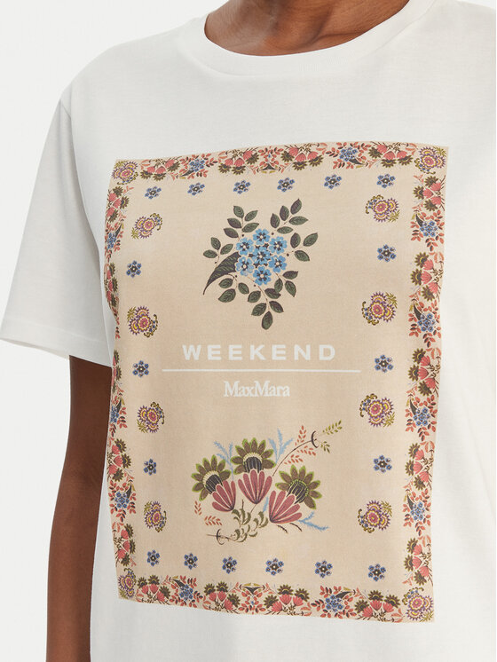 Weekend Max Mara Weekend Max Mara Camiseta Pantera 2615971032 Blanco Regular Fit