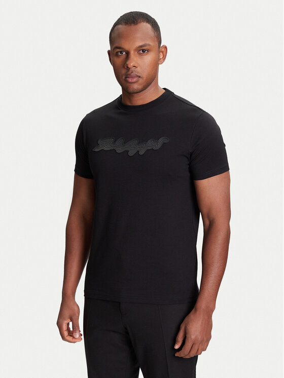 KARL LAGERFELD KARL LAGERFELD Marškinėliai 755071 553250 Juoda Regular Fit