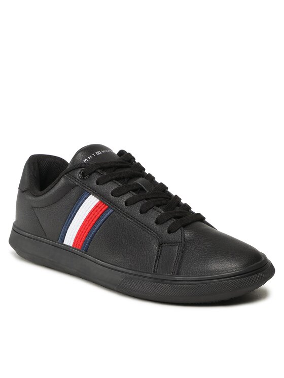 Tommy Hilfiger Αθλητικά Tommy Hilfiger Corporate Cup Leather Cup Stripes FM0FM04550 Μαύρο