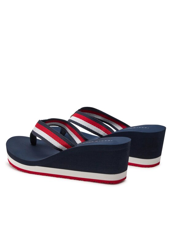 Tommy Hilfiger Джапанки Tommy Hilfiger Corporate Wedge Beach Sandal FW0FW07987 Цветен