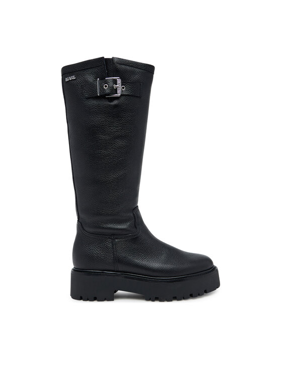 KARL LAGERFELD Čižmy KARL LAGERFELD Burly Biker KL43490W Čierna