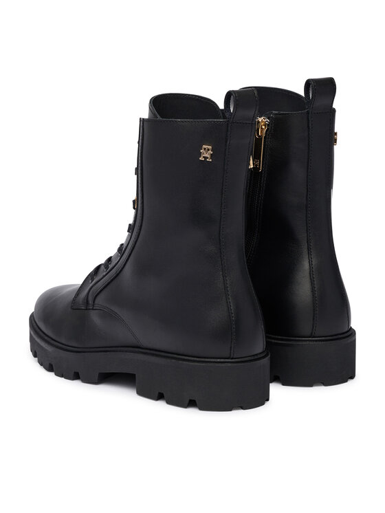 Tommy Hilfiger Trzewiki Tommy Hilfiger TH Stud Leather Lace-Up Boot FW0FW09571 Czarny