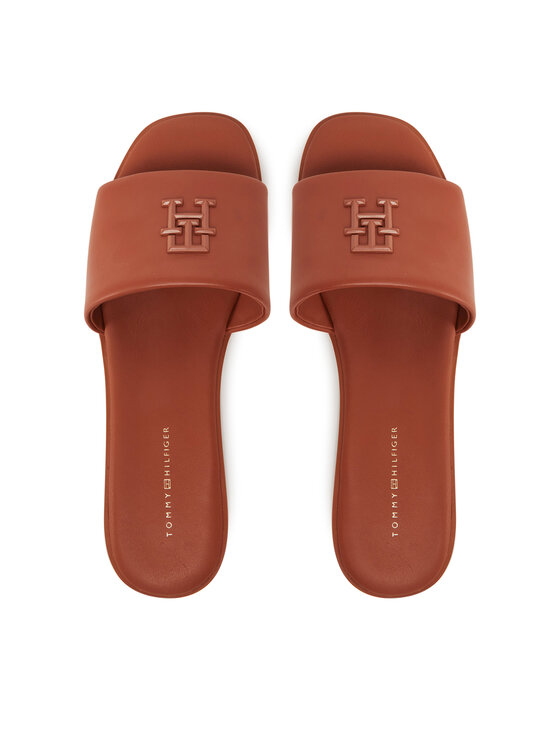 Tommy Hilfiger Ciabatte Tommy Hilfiger Th Logo Hardware Leather Mule FW0FW08806 Marrone