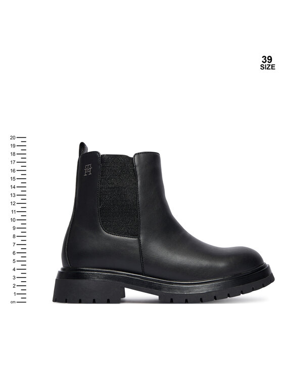 Tommy Hilfiger Botki Tommy Hilfiger Chelsea Boot T3A5-34152-1355 D Czarny