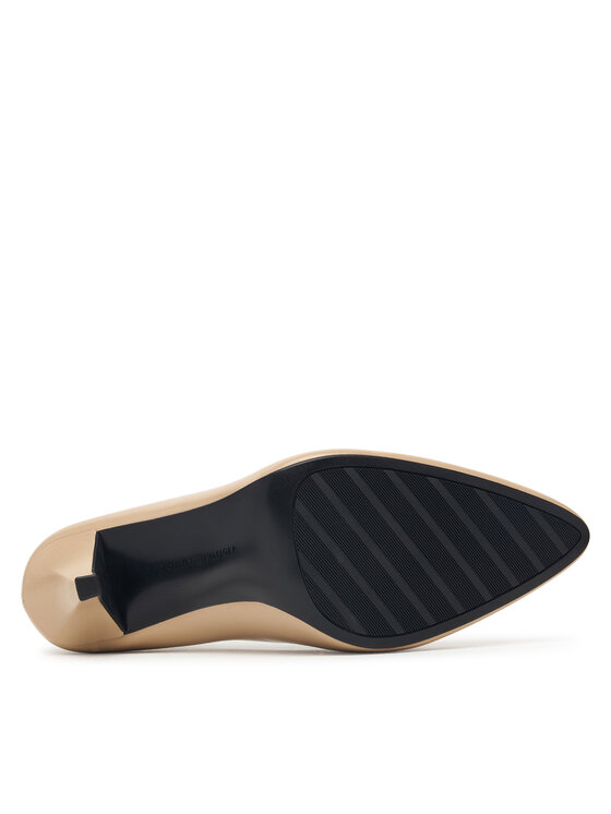Tommy Hilfiger Обувки на ток Tommy Hilfiger High Heel Court Leather Shoe FW0FW09527 Бежов