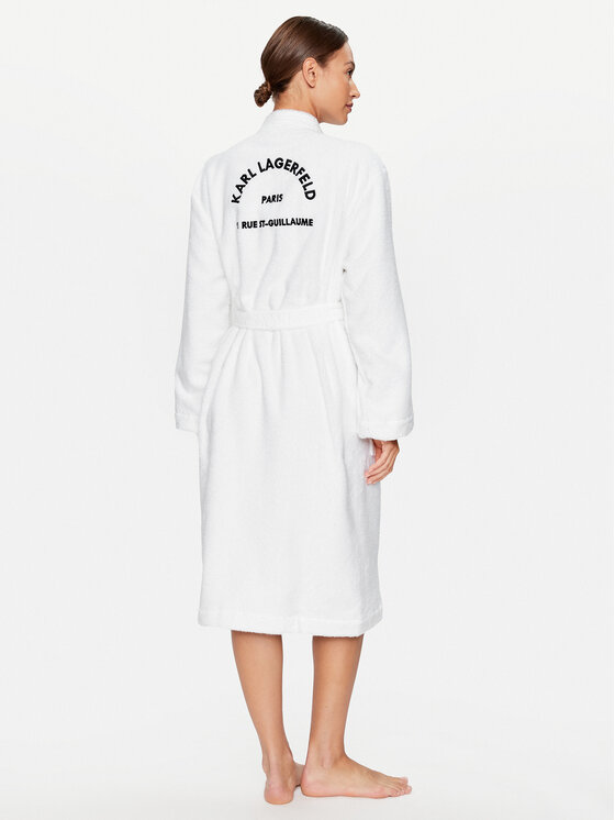 KARL LAGERFELD KARL LAGERFELD Kopalni plašč Unisex 215M2180 Bela Regular Fit