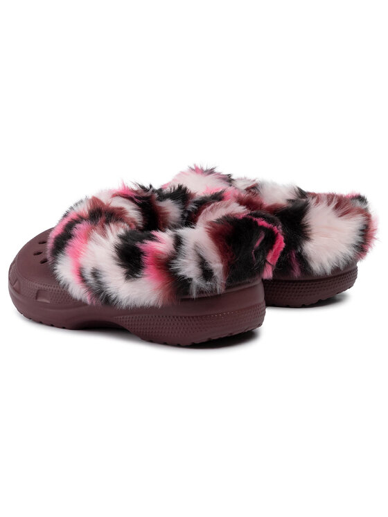 Crocs Papuče Crocs Classic Mammoth So Luxe Clog 205841 Tamnocrvena