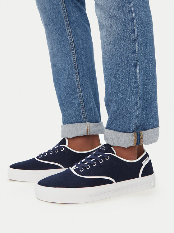 Tommy Hilfiger Teniszcipő Tommy Hilfiger Th Vulc Cup Long Lace Canvas FM0FM05874 Sötétkék