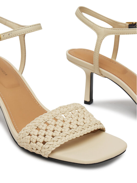 Tommy Hilfiger Sandales Tommy Hilfiger Crochet Lthr Kitten Sandal FW0FW08587 Bēšs