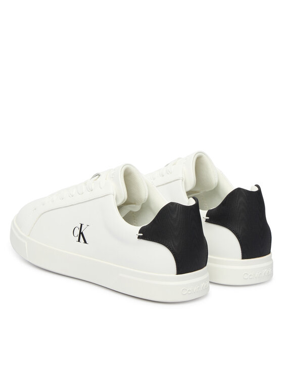 Calvin Klein Sneakersy Calvin Klein Low Pro Cup Laceup Lth Moire HW0HW02845 Biela