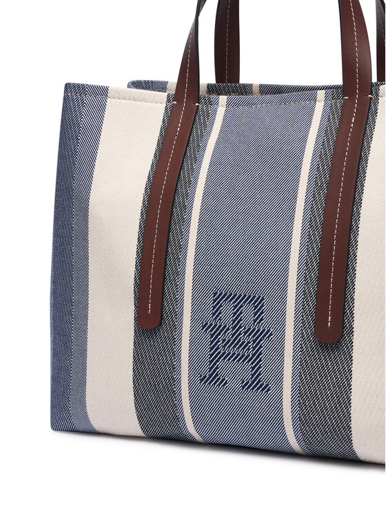 Tommy Hilfiger Torebka Tommy Hilfiger Th City Satchel Jacquard AW0AW18733 Niebieski