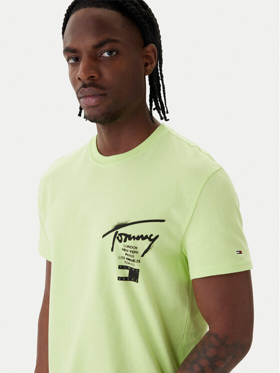 Tommy Jeans Tommy Jeans Camiseta City Sign DM0DM22553 Verde Regular Fit