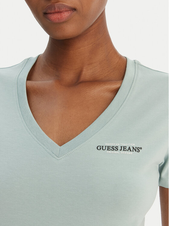 Guess Jeans Guess Jeans Футболка W4YI23 J1314 Зелений Regular Fit