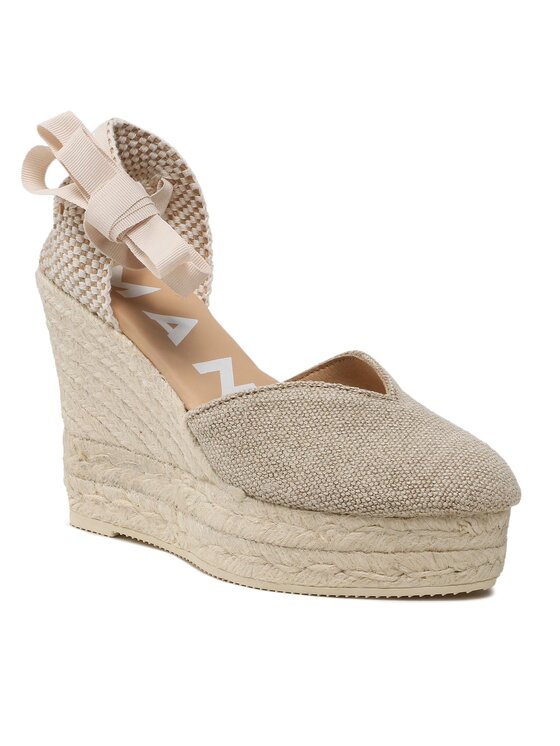 Manebi Еспадрильї Manebi Heart-Shaped Wedge Espadrilles O 7.1 WH Бежевий