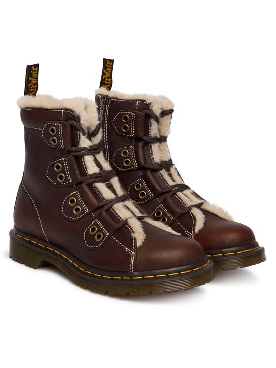 Dr. Martens Черевики Dr. Martens 1460 Lace To Toe Fur Lined DM41417200 Коричневий
