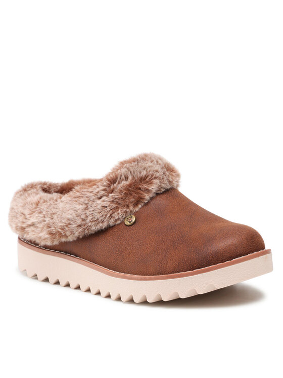 Skechers Παντόφλες Σπιτιού Skechers BOBS Winter Rock 113423/BRN Καφέ