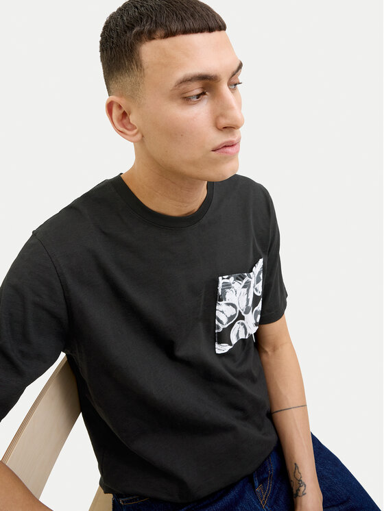 Jack & Jones Jack & Jones Футболка Split 12272995 Чорний Regular Fit