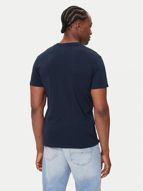 Tommy Jeans Tommy Jeans Majica Linear Chest DM0DM21780 Mornarsko modra Slim Fit